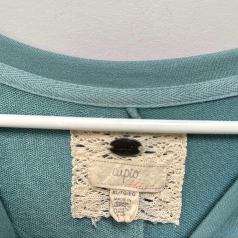 Cupio Short Sleeve Relaxed Tee in Teal Blue - Picture 2 of 4